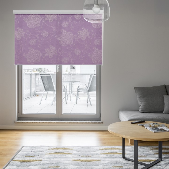 Roleta w kasecie aluminium Gładka Przyciemniająca Magnolia Fioletowa 409