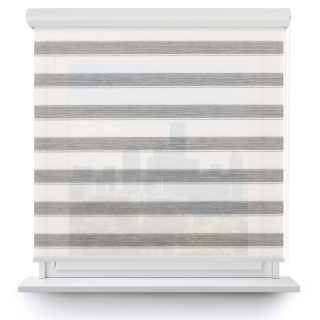 Roleta w kasecie aluminium Gładka Przyciemniająca Ex Paski Szara 73