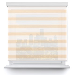 Roleta w kasecie aluminium Gładka Przyciemniająca Ex Paski Beżowa 74