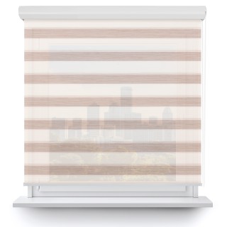 Roleta w kasecie aluminium Gładka Przyciemniająca Ex Paski Jasnobrązowa 76