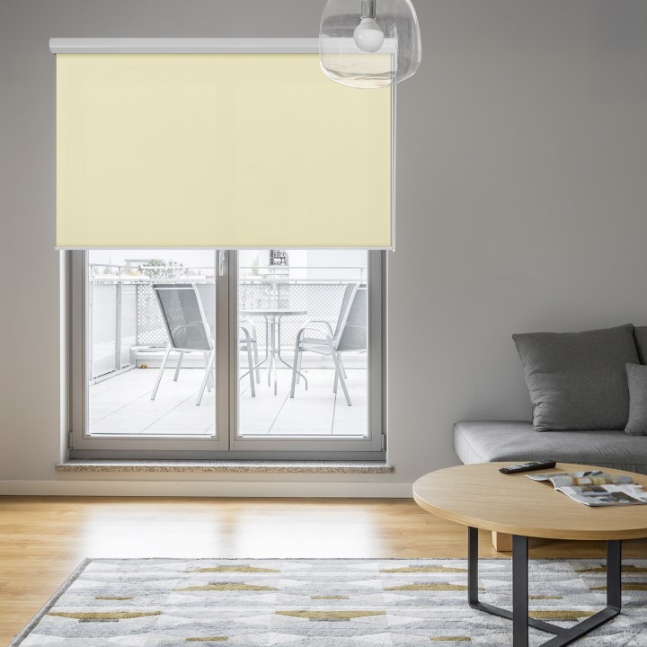 Roleta w kasecie aluminium Gładka Przyciemniająca Eden Kremowa 127