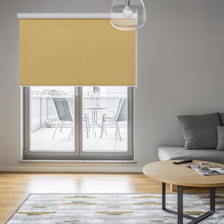 Roleta w kasecie aluminium Gładka Przyciemniająca Eden Beżowa 129