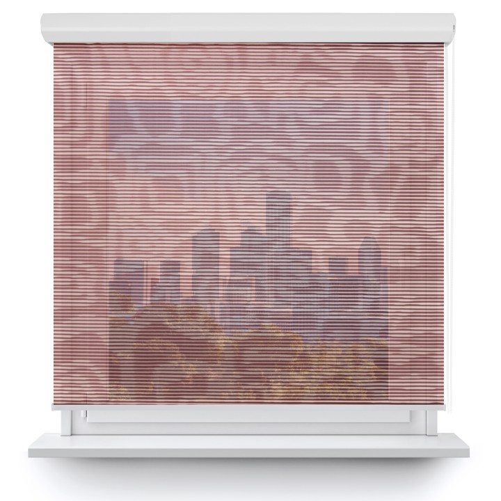 Roleta w kasecie aluminium Gładka Przyciemniająca Borneo Bordowa 106