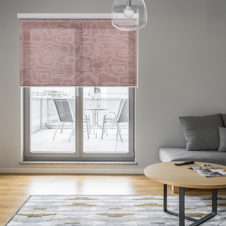 Roleta w kasecie aluminium Gładka Przyciemniająca Borneo Bordowa 106