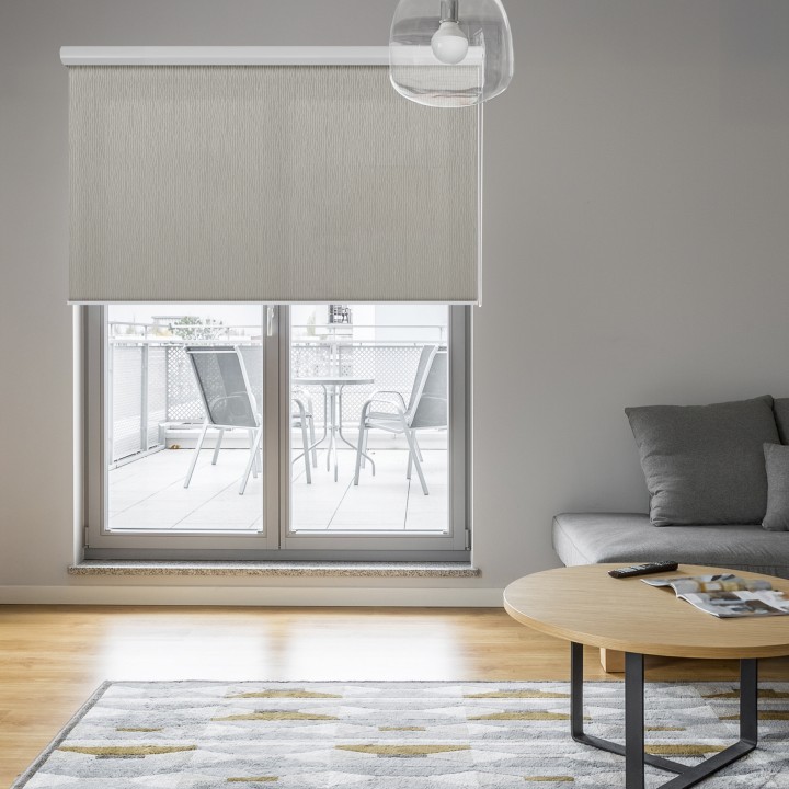 Roleta w kasecie aluminium Gładka Przyciemniająca Bambus Szara 328