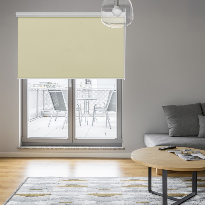 Roleta w kasecie aluminium Gładka Zaciemniająca Termo Zaciemniająca Kremowa 56