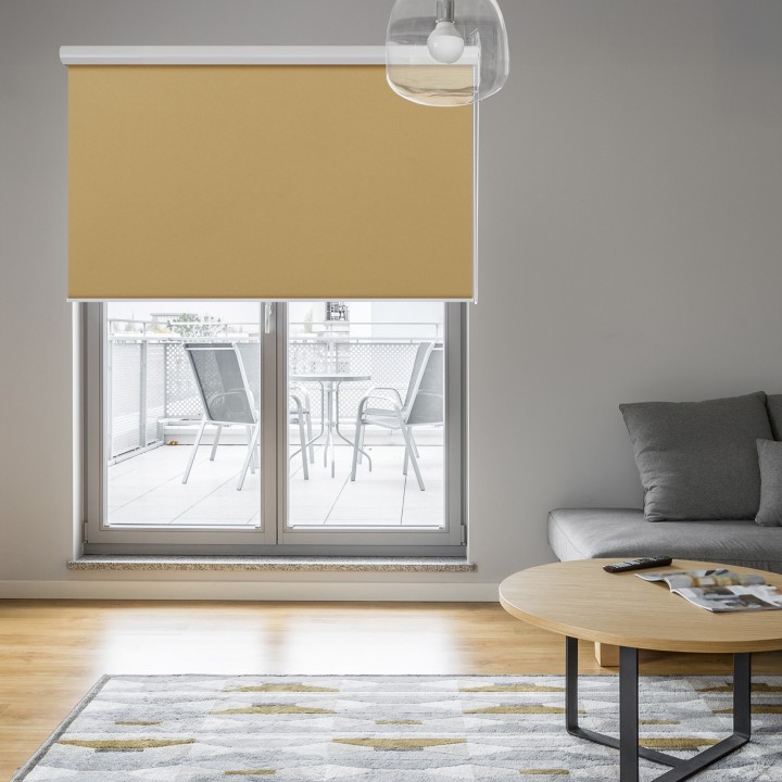 Roleta w kasecie aluminium Gładka Zaciemniająca Termo Zaciemniająca Beżowa 53