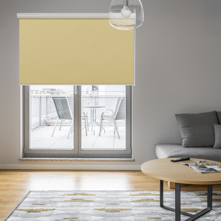 Roleta w kasecie aluminium Gładka Zaciemniająca Termo Zaciemniająca Żółta 057
