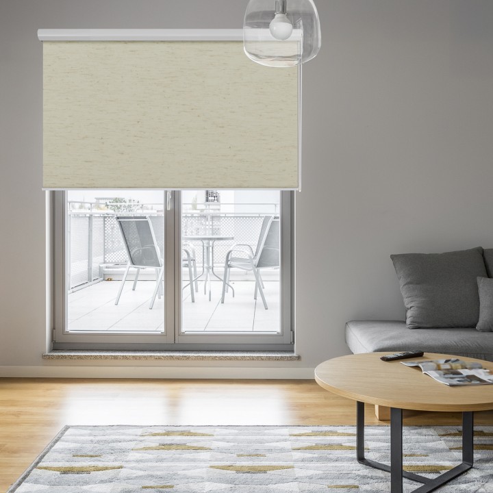 Roleta w kasecie aluminium Gładka Zaciemniająca Termo Zaciemniająca Beżowa 063