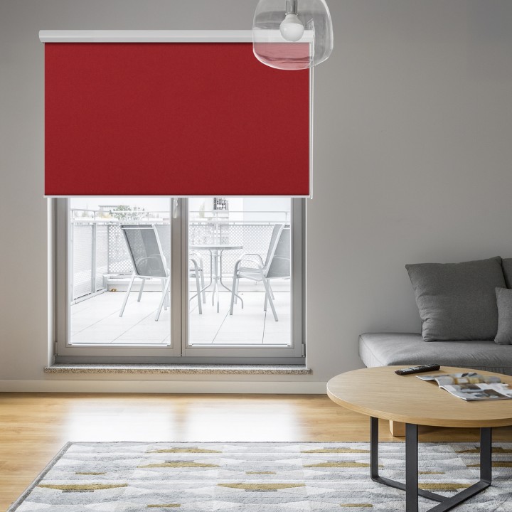 Roleta w kasecie aluminium Gładka Zaciemniająca Termo Zaciemniająca Czerwona 306