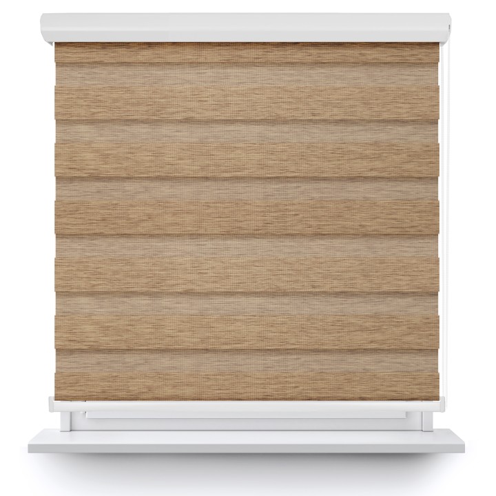 Roleta w kasecie aluminium Dzień Noc Przyciemniająca Bahama II Drewnopodobna Jasnobrązowa 11