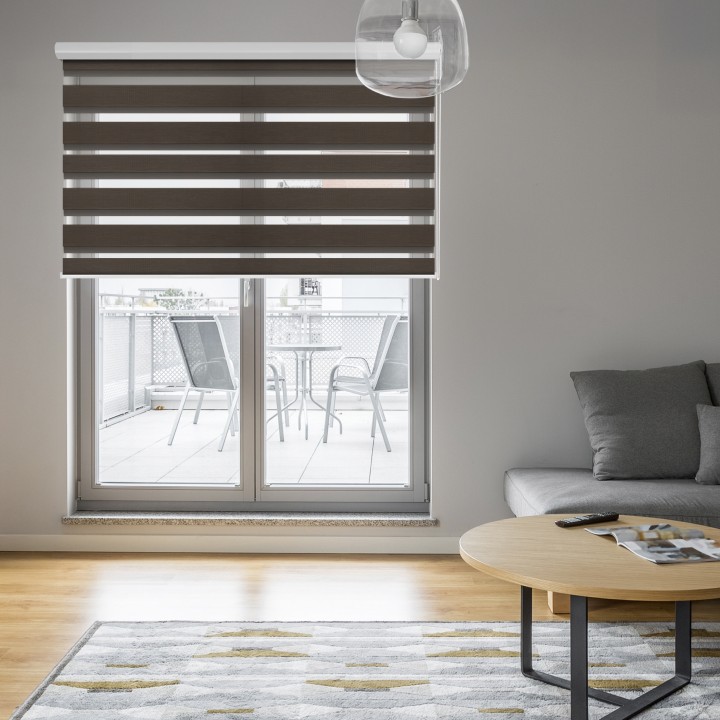 Roleta w kasecie aluminium Dzień Noc Przyciemniająca Bahama II Drewnopodobna Ciemnobrązowa 16