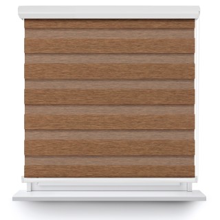 Roleta w kasecie aluminium Dzień Noc Przyciemniająca Bahama XV Jasno Brązowa Drewnopodobna Bh1503
