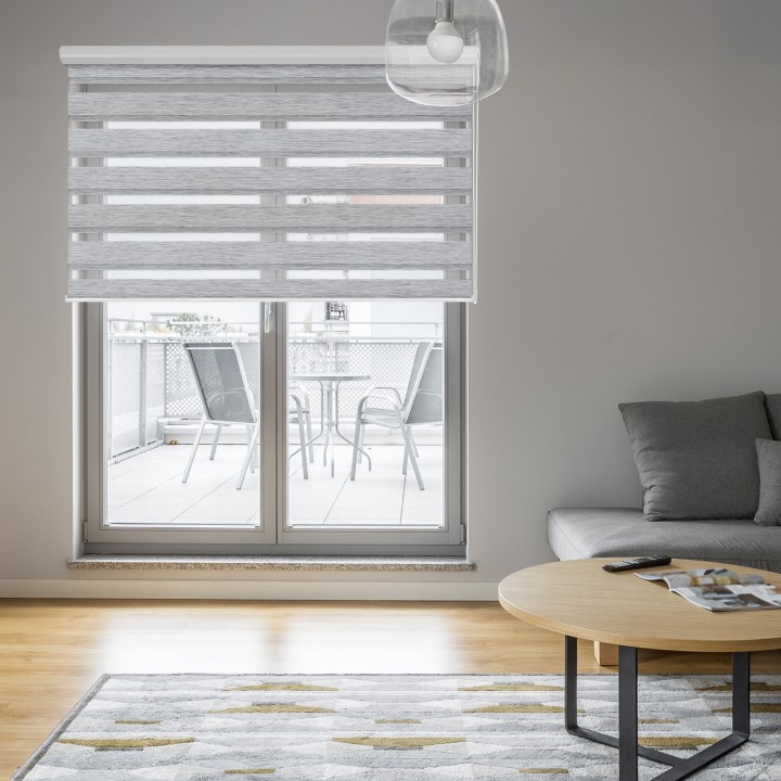 Roleta w kasecie aluminium Dzień Noc Przyciemniająca Bahama XV Szara Bh1501