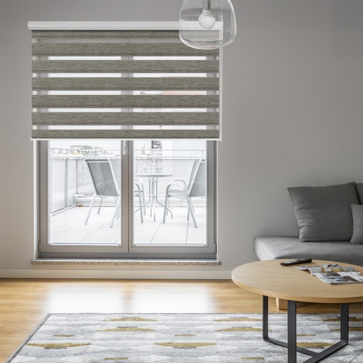 Roleta w kasecie aluminium Dzień Noc Przyciemniająca Bahama XV Brązowa Bh1505