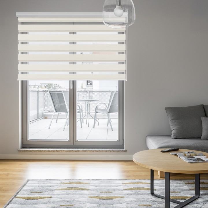 Roleta w kasecie aluminium Dzień Noc Przyciemniająca Bahama XV Kremowa Bh1508