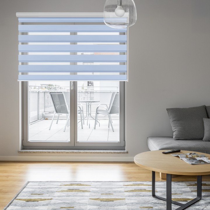 Roleta w kasecie aluminium Dzień Noc Przyciemniająca Bahama XXIII Niebieska Bh2307