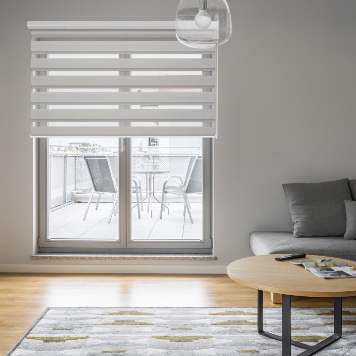 Roleta w kasecie aluminium Dzień Noc Przyciemniająca Chic Jasna Szara 609