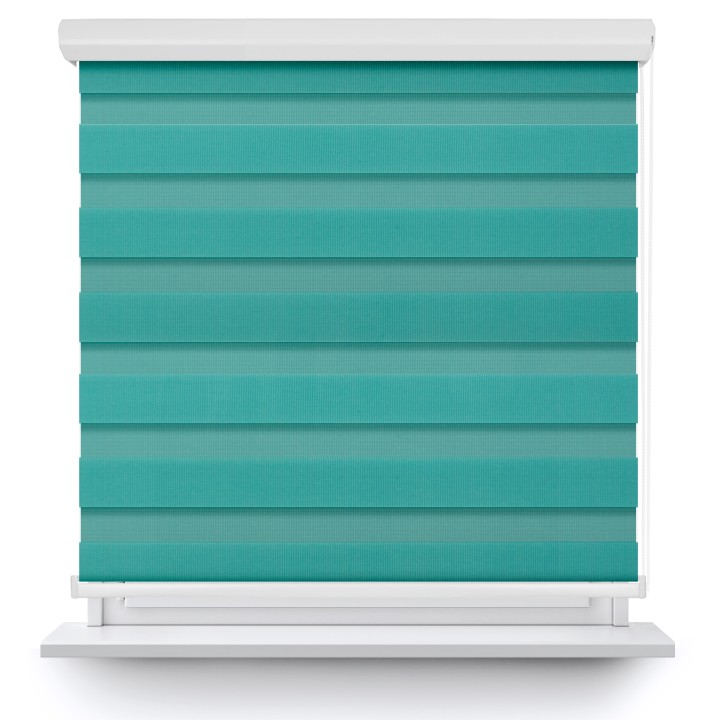 Roleta w kasecie aluminium Dzień Noc Przyciemniająca Classic Turkusowa 1208