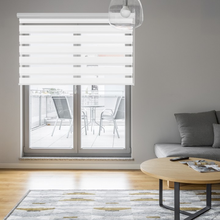 Roleta w kasecie aluminium Dzień Noc Przyciemniająca Classic Biała 1