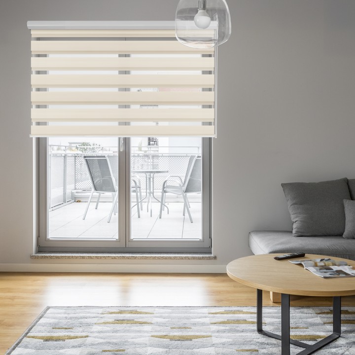 Roleta w kasecie aluminium Dzień Noc Przyciemniająca Classic Ciemnokremowa 5