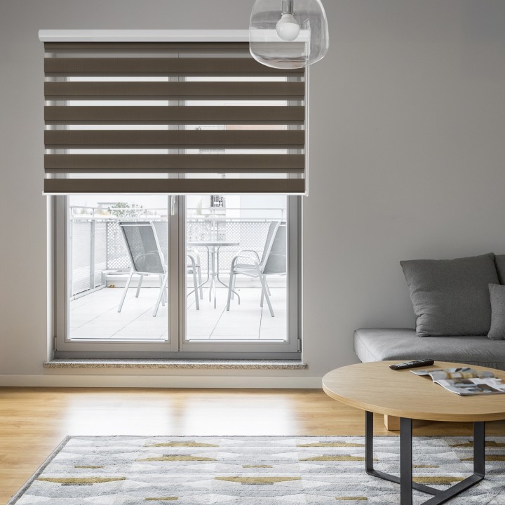 Roleta w kasecie aluminium Dzień Noc Przyciemniająca Classic Brązowa 6