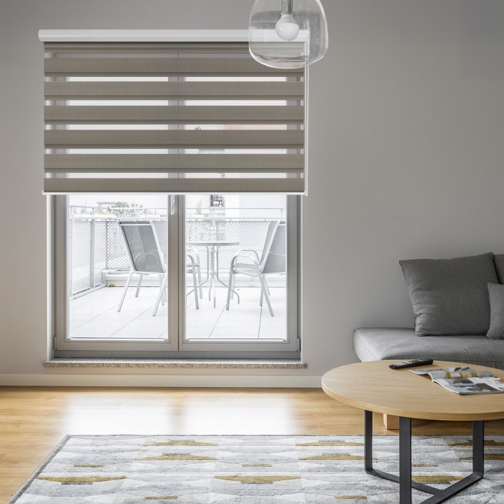 Roleta w kasecie aluminium Dzień Noc Przyciemniająca Classic Szara 1219