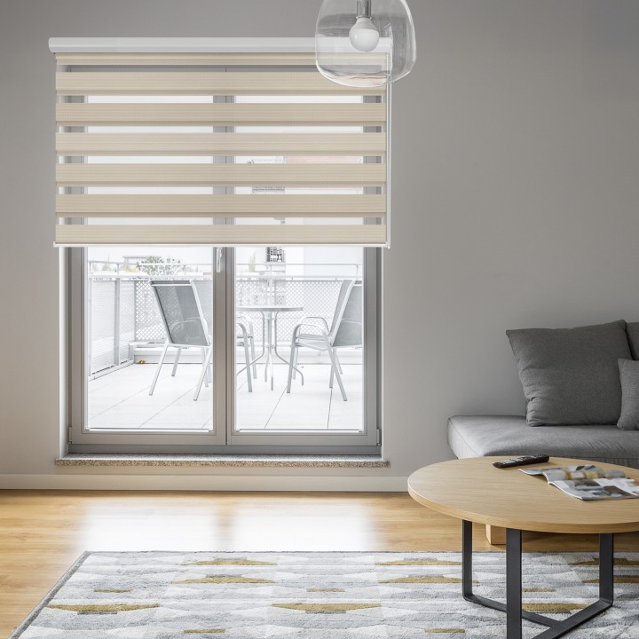 Roleta w kasecie aluminium Dzień Noc Przyciemniająca Essential Beżowa 1703