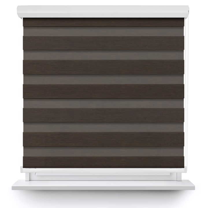 Roleta w kasecie aluminium Dzień Noc Przyciemniająca Forest Ciemnobrązowa 9209