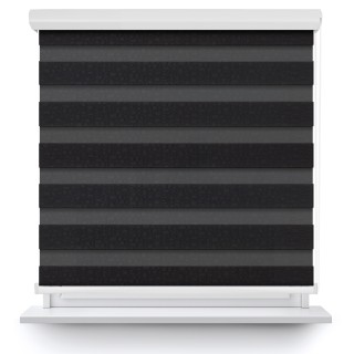 Roleta w kasecie aluminium Dzień Noc Przyciemniająca Geometric Czarna 14509