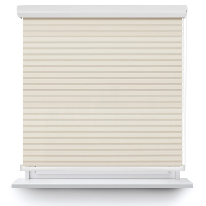 Roleta w kasecie aluminium Dzień Noc Przyciemniająca Modern Kremowa 1802