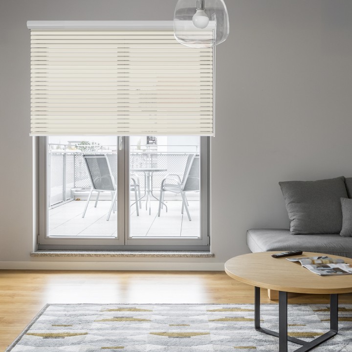 Roleta w kasecie aluminium Dzień Noc Przyciemniająca Modern Kremowa 1802