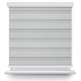 Roleta w kasecie aluminium Dzień Noc Przyciemniająca Organza Szara 1