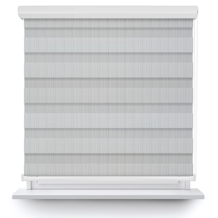 Roleta w kasecie aluminium Dzień Noc Przyciemniająca Organza Szara 1