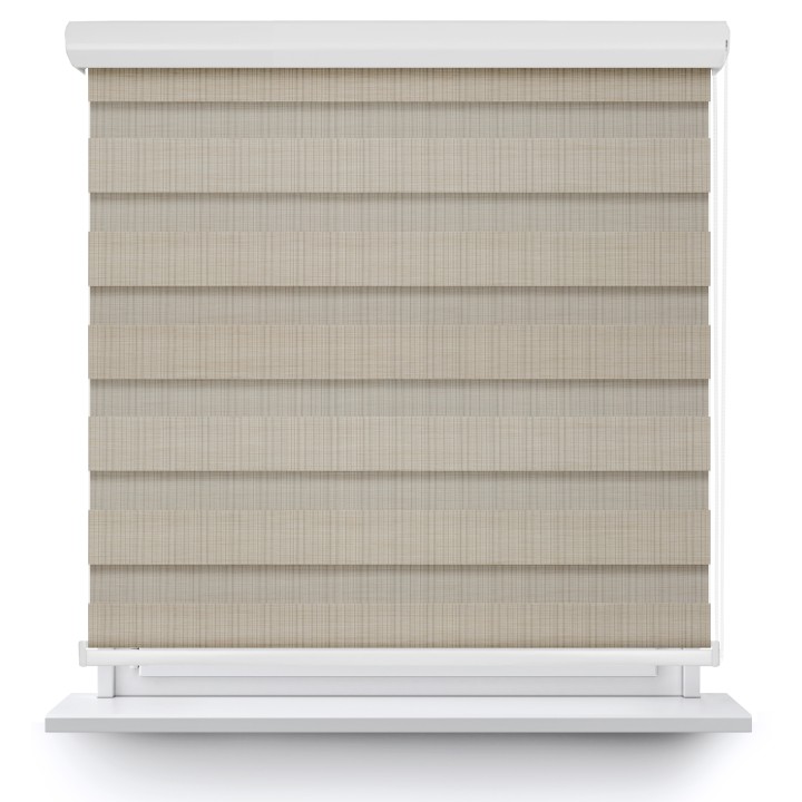 Roleta w kasecie aluminium Dzień Noc Przyciemniająca Organza Beżowa 2