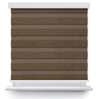 Roleta w kasecie aluminium Dzień Noc Przyciemniająca Organza Brązowa 4