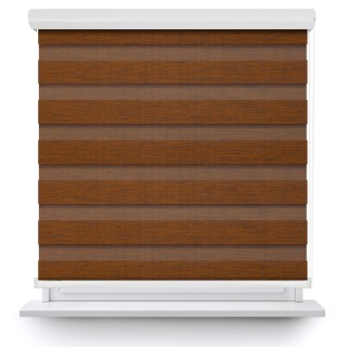 Roleta w kasecie aluminium Dzień Noc Przyciemniająca Organza Brązowa 6