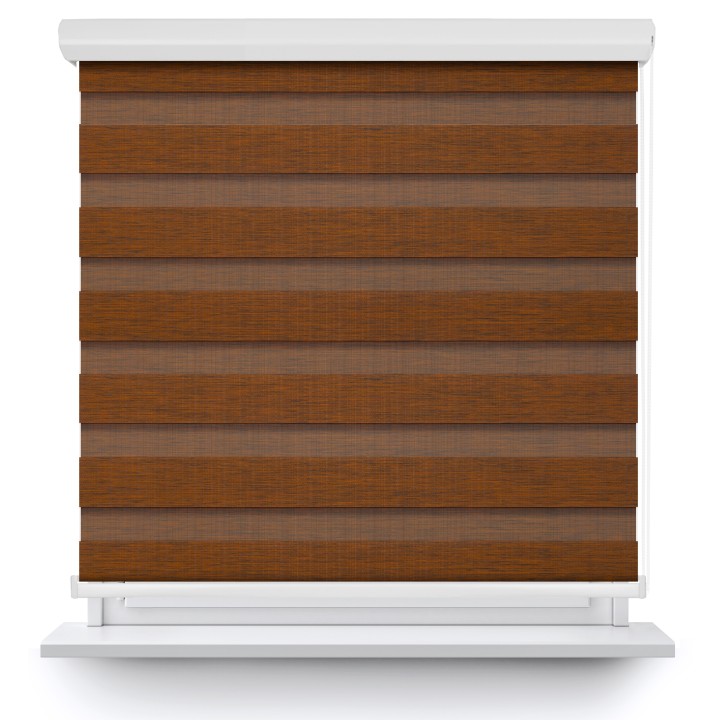 Roleta w kasecie aluminium Dzień Noc Przyciemniająca Organza Brązowa 6