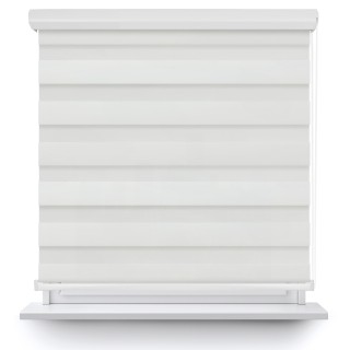 Roleta w kasecie aluminium Dzień Noc Przyciemniająca Romance Biała 1013