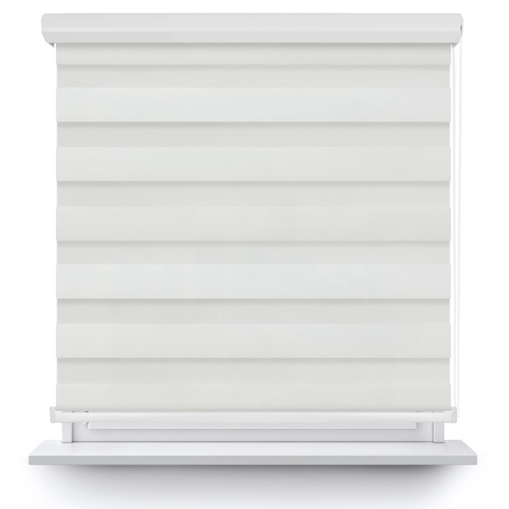 Roleta w kasecie aluminium Dzień Noc Przyciemniająca Romance Biała 1013