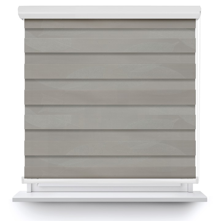 Roleta w kasecie aluminium Dzień Noc Przyciemniająca Romance Szara 1045