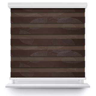 Roleta w kasecie aluminium Dzień Noc Przyciemniająca Romance Brązowa 1087