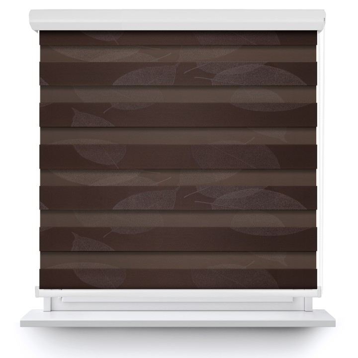 Roleta w kasecie aluminium Dzień Noc Przyciemniająca Romance Brązowa 1087