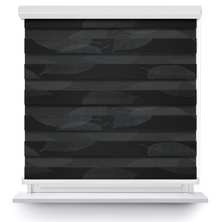 Roleta w kasecie aluminium Dzień Noc Przyciemniająca Romance Czarna 1097