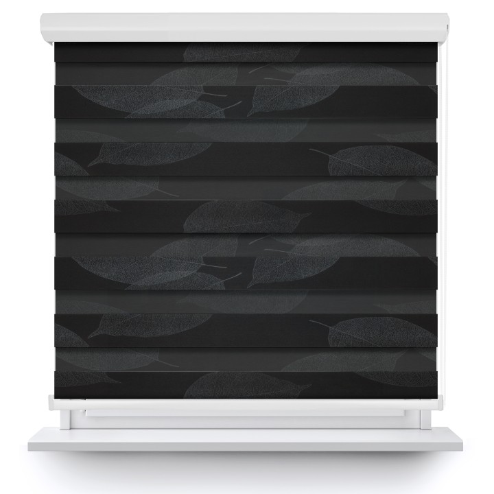 Roleta w kasecie aluminium Dzień Noc Przyciemniająca Romance Czarna 1097