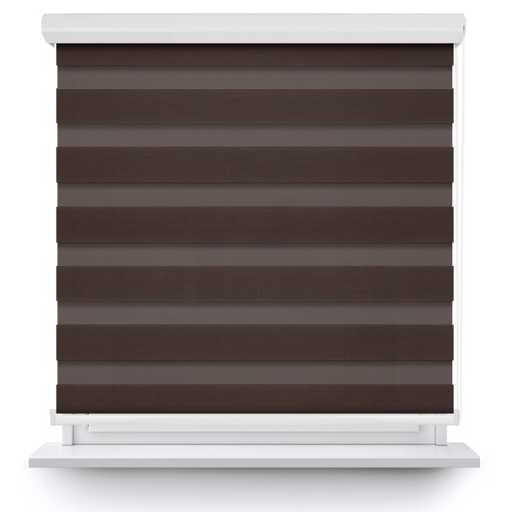 Roleta w kasecie aluminium Dzień Noc Przyciemniająca Spotlight Ciemnobrązowa 2027