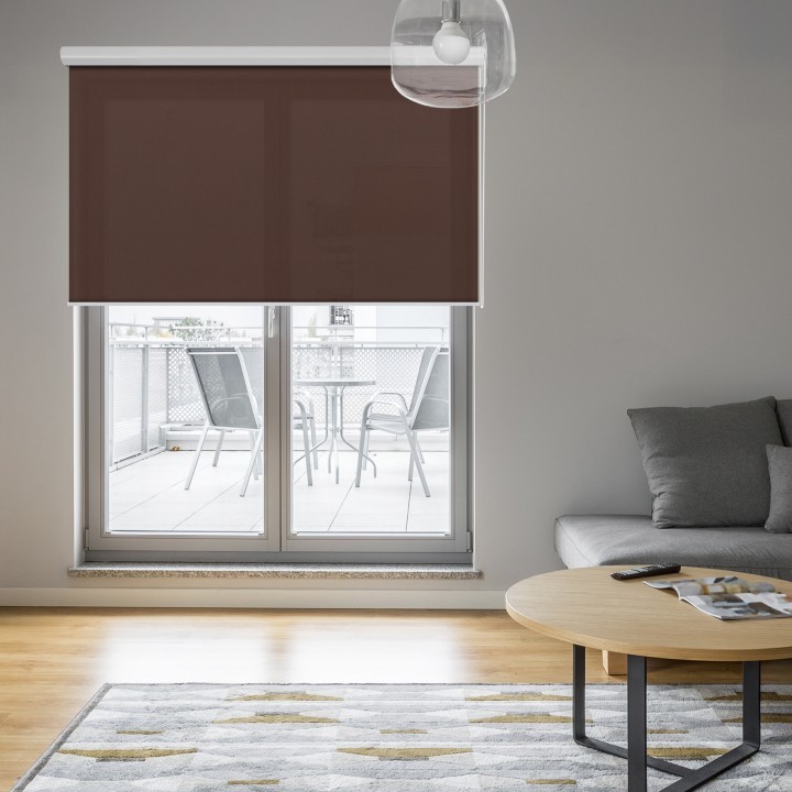 Roleta w kasecie aluminium Gładka Przyciemniająca Gładka Brązowa 524