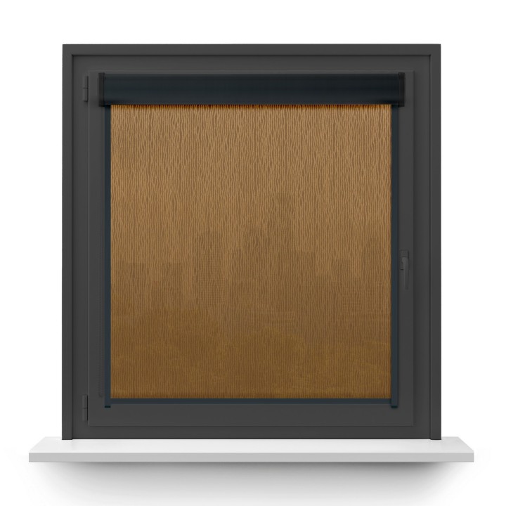 Roleta w kasecie PCV Gładka Przyciemniająca Bambus z prowadnicą Brązowa 323