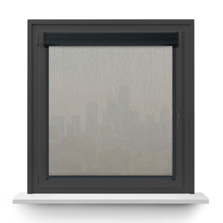 Roleta w kasecie PCV Gładka Przyciemniająca Bambus z prowadnicą Szara 328