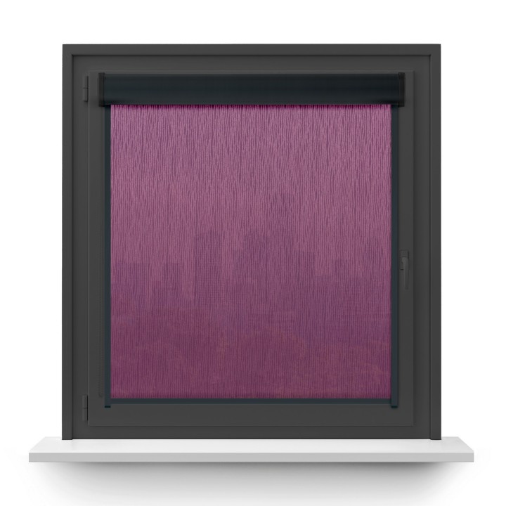 Roleta w kasecie PCV Gładka Przyciemniająca Bambus z prowadnicą Fioletowa 330